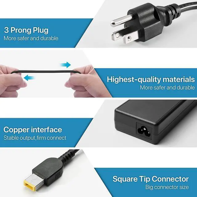 Alt view image 3 of 6 - Laptop Charger for Lenovo Thinkpad 135W AC Adapter Slim Tip, Thinkpad X1 Extreme P1 P15v T15p Gen 1 2 3 4 ideapad L340 3-15 ADL135NDC3A, Lenovo Thinkpad Pro Docking Station with 135W Power Adapter