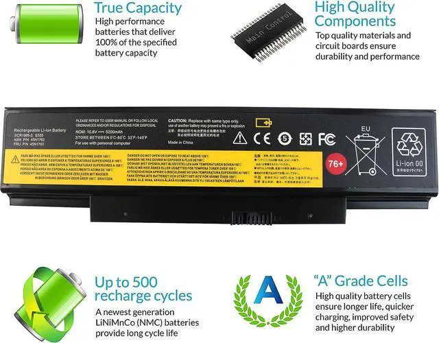Alt view image 5 of 6 - 45N1762 76+ Laptop Battery Compatible with Lenovo ThinkPad (Edge) E550 E550c E555 E560 E565 Series 3INR19/65-2 45N1758 45N1759 45N1760 45N1763 4X50G59217 10.8V 5200MAH