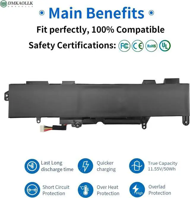 Alt view image 3 of 7 - SS03XL 933321-855 Battery for HP EliteBook 840 G5,EliteBook 730 735 740 745 830 846 G5, EliteBook 735 745 830 840 G6 ZBook 14U G5 G6 HSN-I13C-4 HSN-112C HSTNN-LB8G 932823-421 932823-1C1 SS03050XL
