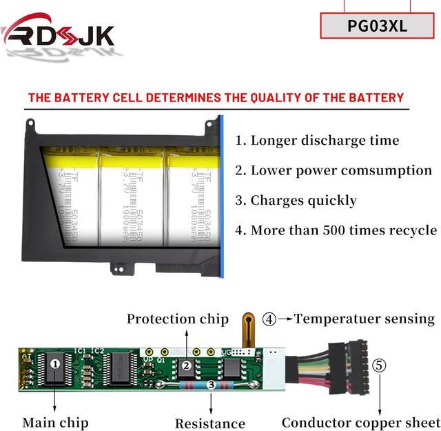 Alt view image 4 of 7 - PG03XL 11.55V 65Wh Laptop Battery for HP Spectre X360 15-AP012DX 15-AP011DX 15-AP 15-AP000 AP000NA AP000NF AP000NX AP001NF AP002NG Series 831758-005 HSTNN-LB7C 831532-421 831532-422 TPN-Q168 PG03064XL