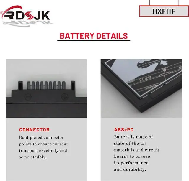 Alt view image 5 of 7 - HXFHF Laptop Battery Replacement for Dell Venue 11 Pro (7130) Tablet Venue 11 Pro 7139 7310 T07G T07G001 Series VJF0X VT26R XNY66 451-BBGR 451-12170 0VT26R VJFOX 7.4V 36Wh