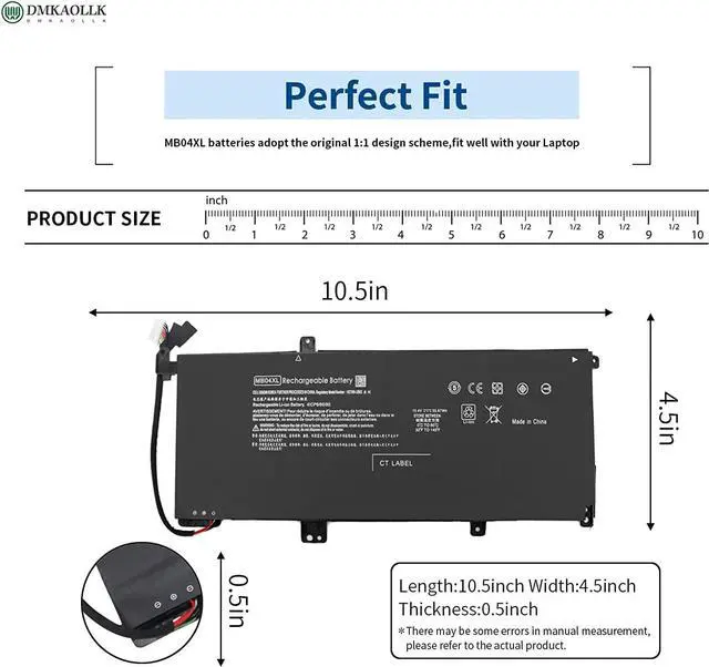 Alt view image 2 of 7 - MB04XL Battery Replacement HP Battery 844204-850 for HP Envy X360 15T-AQ100 15T-AQ200 15-AQ200 15-AQ273CL 15-AQ015NR 15-AQ118CA M6-AQ003DX M6-AR004DX M6-AQ005DX M6-AQ103DX M6-AQ105DX M6-AR004DX