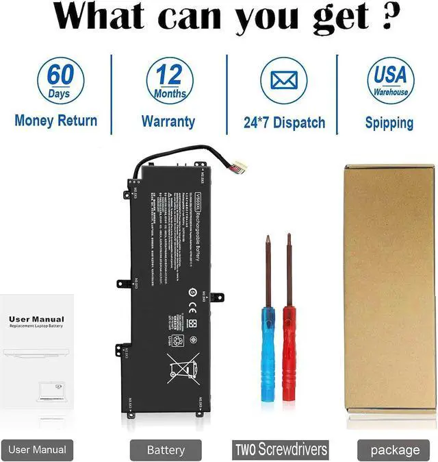 Alt view image 6 of 7 - VS03XL Battery for HP Envy 15T-AS000 15T-AS100 15T-AS100 CTO 15-AS 15-AS133CL X6V56UA 15-AS020NR 15-AS152NR 15-AS043CL 15-AS002LA 15-AS004LA 15-AS014WM HSTNN-UB6Y 849047-541 849313-850 3ICP7/61/80