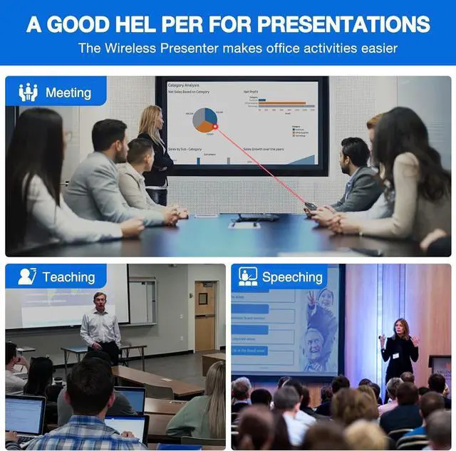 Alt view image 6 of 7 - Presentation Clicker Wireless Presenter Remote USB Control Powerpoint PPT Clicker Laser Pointer RF 2.4GHz Presenter Remote Google Slide Advancer Powerpoint Clicker for Computer/Laptop/Mac/Keynote