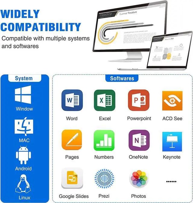 Alt view image 7 of 7 - Wireless Presenter Remote with Air Mouse Control Rechargeable USB Presentation Clicker PPT Pointer RF 2.4GZ PowerPoint Clicker Slide Advancer for Computer Laptop Mac