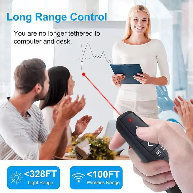 Alt view image 2 of 7 - Presentation Clickers for PowerPoint, Clicker for Laptop Presentations Remote, USB Wireless Presenter Remote, Power Point Remote Clicker for Computer/Mac/PPT/Google Slide Advancer