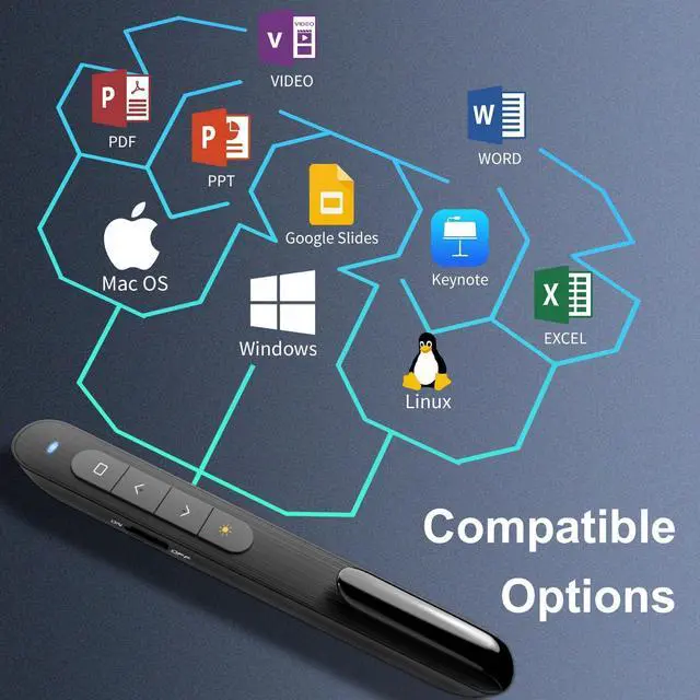 Alt view image 4 of 7 - Clicker for Laptop Presentations with Wireless Presenter Remote, 328FT/100m Remote Range Powerpoint Presentation Clickers Wireless Presenter Remotes for PPT/Google Slide Advancer, Toys for Pet/Cats