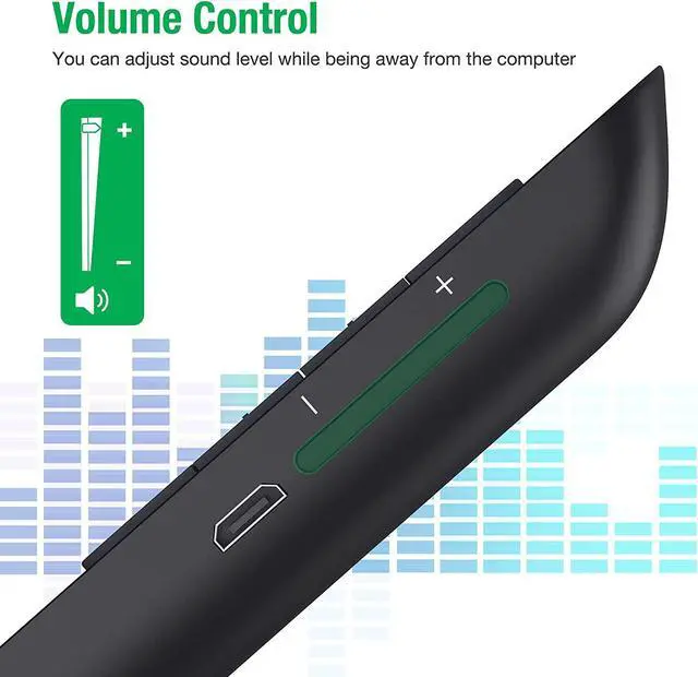 Alt view image 4 of 8 - Rechargeable Presentation Clicker with Green Light,PPT Powerpoint Remote Clicker for Presentations,Wireless Presenter Slide Changer Advancer Pointer with Volume Control for Laptop Computer