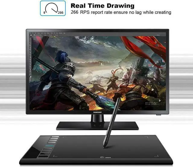 Alt view image 6 of 7 - UGEE M708 Drawing Tablet, Graphics Tablet with Pressure Pen Stylus, 8 Hotkeys, 10 * 6 inch Drawing Area, Art Tablet for Artist, Easy to Use, Drawing Pad for Win11/10/8/7, Mac OS, Chrome OS PC Laptop