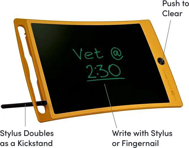 Alt view image 4 of 7 - Boogie Board Jot Reusable Writing Tablet- Includes 8.5 in LCD Writing Tablet, Instant Erase, Stylus Pen, Built in Magnets and Kickstand, Gray