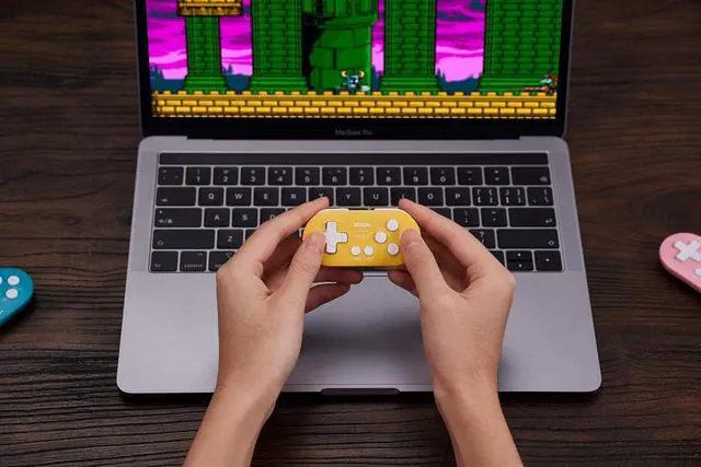 Alt view image 4 of 7 - 8Bitdo Zero 2 Bluetooth Key Chain Sized Mini Controller for Nintendo Switch, Windows, Android and macOS (Yellow Edition)