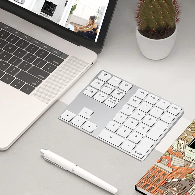 Alt view image 2 of 7 - Lekvey Bluetooth Number Pad, Aluminum Rechargeable Wireless Numeric Keypad