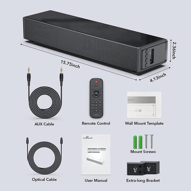 Alt view image 7 of 7 - 2.1 CH Sound Bar with Built-in Subwoofer, Small Soundbar for TV, PC, Gaming, Mini TV Speaker with Bluetooth/HDMI ARC/Optical/AUX/USB Connections