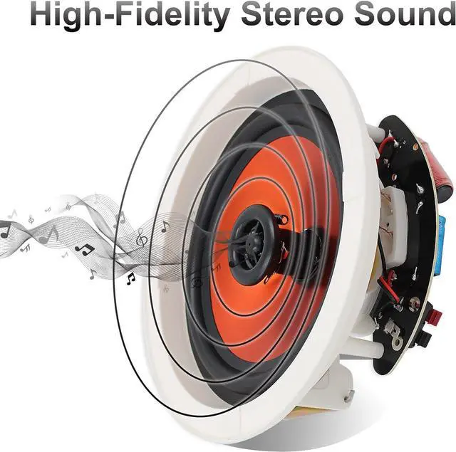Alt view image 5 of 7 - Herdio in Ceiling Speakers, 6.5 Inch 600 Watts Flush Mount Passive Wired for Kitchen,Living Room,Office(4 Speakers)