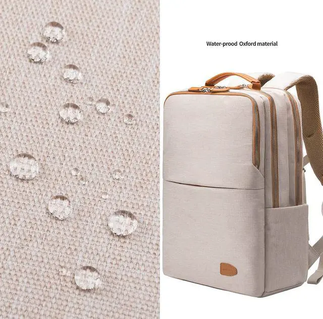 Alt view image 7 of 7 - NOBLEMAN Best Laptop Backpack for Women, Professional Adult Office Commuter Womens Computer Backpack, Luxury Lightweight Carry on Travel Personal Item Bag For Airlines Fits 16 Laptop (Beige Plus)