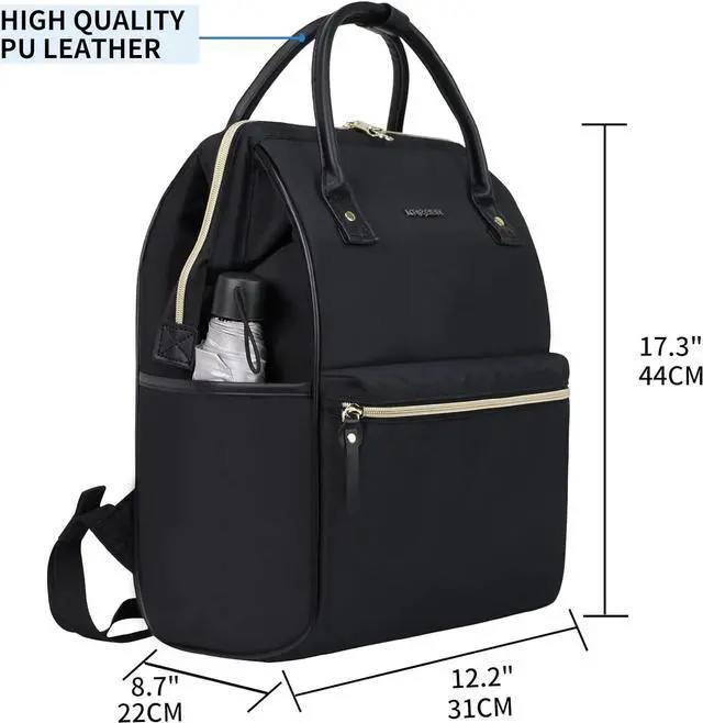 Alt view image 4 of 6 - KROSER Laptop Backpack 17" Stylish Backpack Water Repellent College Casual Daypack with USB Port Travel Business Work Bag for Men/Women-Black