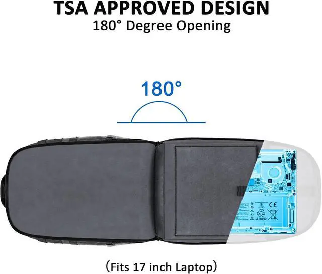 Alt view image 5 of 7 - 17 inch Laptop Backpack Large Military Tactical Backpack for Men TSA Approved Water Resistant Gym Daypacks Computer Bag Carry on Travel Rucksack for Work Army Camping Hiking