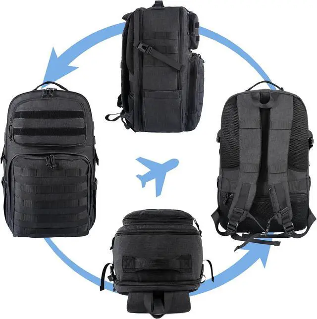 Alt view image 6 of 7 - 17 inch Laptop Backpack Large Military Tactical Backpack for Men TSA Approved Water Resistant Gym Daypacks Computer Bag Carry on Travel Rucksack for Work Army Camping Hiking
