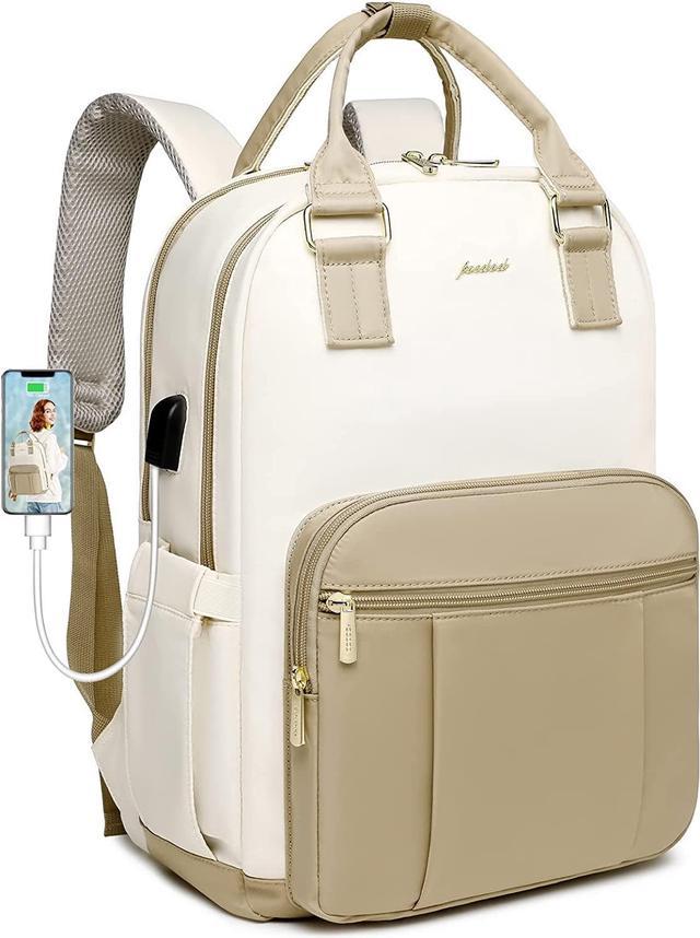  ZOMFELT Casual Laptop Backpack for Women, 15.6 inch Laptop Bag  with USB Charging Port, Lightweight College Backpack for School, Daily  Backpack Travel Work Backpack for Women, Men, Girls, Beige : Electronics