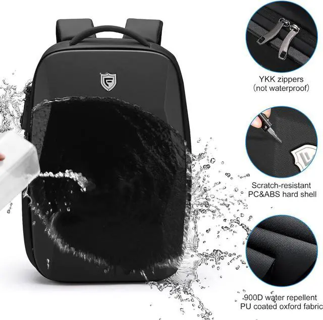 Alt view image 4 of 7 - FENRUIEN Hardshell Backpack Expandable,Anti Theft Laptop Backpack for Men with USB Port,Water Resistant Computer Bag 17.3 Inch for Travel/Business