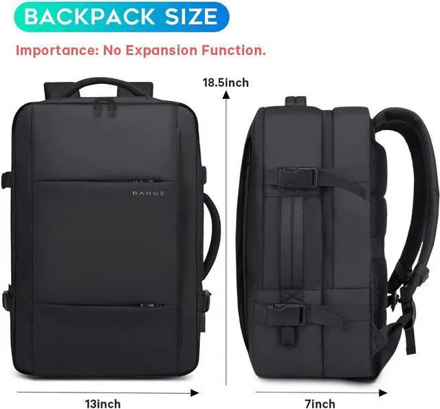 Alt view image 2 of 7 - BANGE Travel Backpacks,Flight Approved Carry On Backpacks, 17-inch Laptop Backpack for International Travel Bag,Weekender Luggage Backpack for Men
