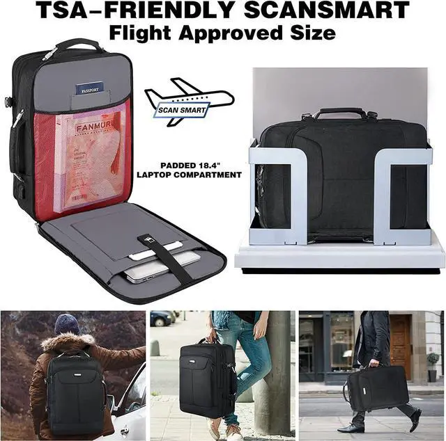 Alt view image 5 of 7 - JCDOBEST Carry on Backpack, Extra Large 50L Airline Approved TSA Travel Backpacks with 3 Packing Cubes for Women Men, USB Charging Expandable Overnight Luggage Daypack Business Suitcase Backpack