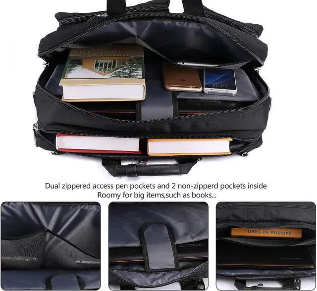 Alt view image 3 of 6 - 18.4 Inches Laptop Bag Multi-function Briefcase Backpack with Handle and Shoulder Strap Fits Up To 19 Inch Laptops Notebook Computer