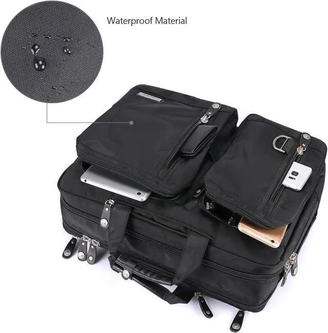 Alt view image 6 of 6 - 18.4 Inches Laptop Bag Multi-function Briefcase Backpack with Handle and Shoulder Strap Fits Up To 19 Inch Laptops Notebook Computer