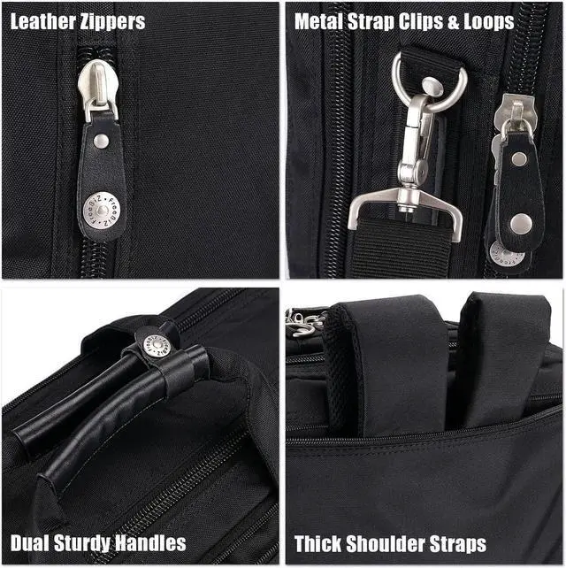 Alt view image 4 of 6 - 18.4 Inches Laptop Bag Multi-function Briefcase Backpack with Handle and Shoulder Strap Fits Up To 19 Inch Laptops Notebook Computer