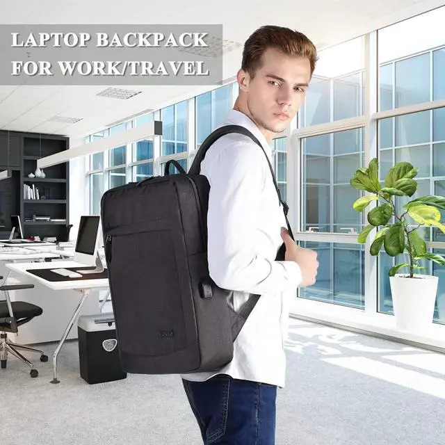 Alt view image 7 of 7 - VASCHY 17 inch Laptop Backpack for Men with USB Port Lightweight Slim Business Backpack