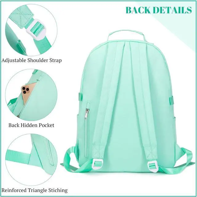 Alt view image 6 of 7 - MIRLEWAIY Children School Bag Laptop Backpack Teen Girl School Backpack Women Bookbag Student Daypack with Planet embroidery, Taro purple