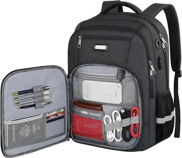 Main image of Travel Laptop Backpack, 17 Inch Extra Large College School Bookbag,RFID Anti Theft Slim Business Airplane Approve Laptops Backpack with USB Charging Port, Computer Bag for Women Men Fits Notebook