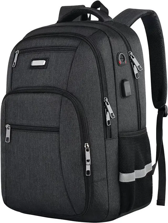 Alt view image 2 of 7 - Travel Laptop Backpack, 17 Inch Extra Large College School Bookbag,RFID Anti Theft Slim Business Airplane Approve Laptops Backpack with USB Charging Port, Computer Bag for Women Men Fits Notebook