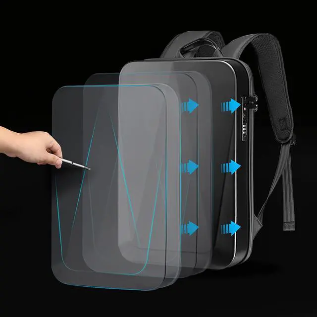 Alt view image 6 of 6 - JUMO CYLY Anti-Theft Hard Shell Laptop Backpack, Waterproof Gaming Backpack with USB Charging Port Slim Bookbag with Lock