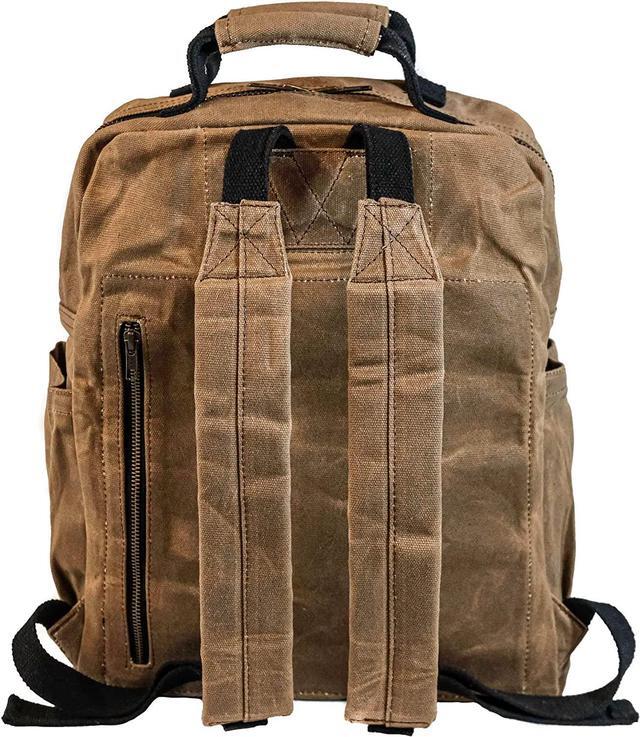 Alt view image 2 of 7 - Waxed Canvas Backpack  Rugged & Water-Resistant Rucksack with Laptop Sleeve  Built for Work, Travel, & Everyday Carry - Canvas Backpack for Men and Women
