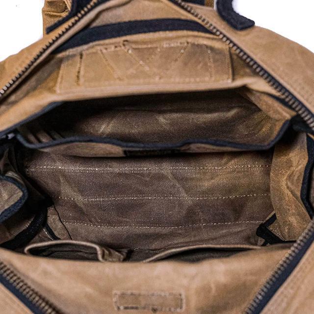 Alt view image 3 of 7 - Waxed Canvas Backpack  Rugged & Water-Resistant Rucksack with Laptop Sleeve  Built for Work, Travel, & Everyday Carry - Canvas Backpack for Men and Women