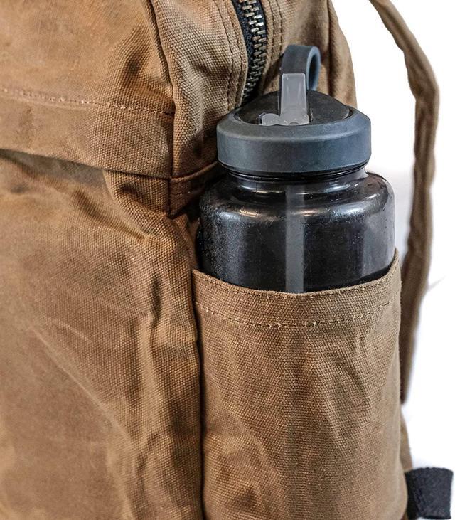 Alt view image 5 of 7 - Waxed Canvas Backpack  Rugged & Water-Resistant Rucksack with Laptop Sleeve  Built for Work, Travel, & Everyday Carry - Canvas Backpack for Men and Women