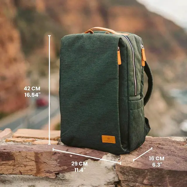 Alt view image 2 of 7 - Nordace Siena Smart Backpack with USB Charging - 15.6 Inch Laptop Backpack, 19L Daily Backpack for Travel, Everyday, or Work (Dark Green)