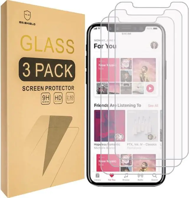 Main image of Mr.Shield [3-PACK] Designed For iPhone 11 Pro/iPhone XS [Tempered Glass] Screen Protector [Japan Glass With 9H Hardness] with Lifetime Replacement, Welcome to consult