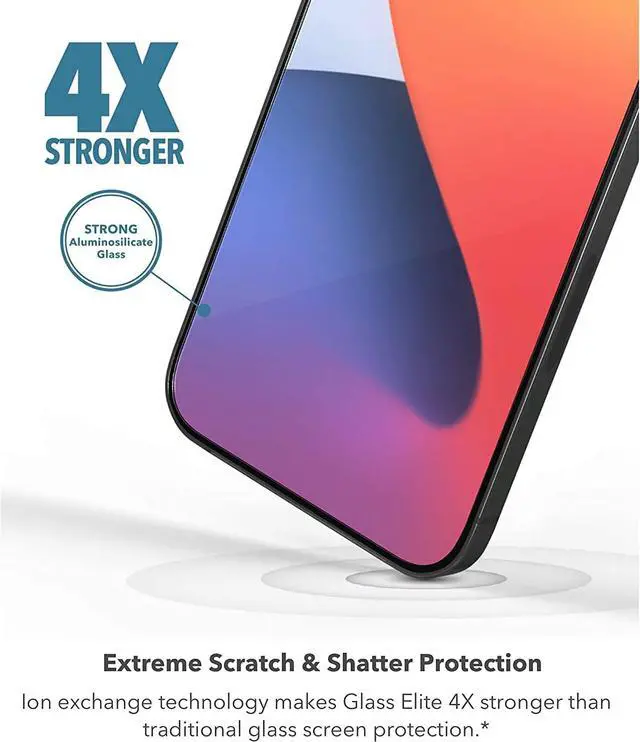 Alt view image 2 of 7 - ZAGG InvisibleShield Glass Elite Screen Protector for iPhone 12, iPhone 12 Pro, iPhone 11 and iPhone XR  Strongest Tempered Glass, Smudge-Free ClearPrint, Extreme Shatter, Impact, Scratch Protection