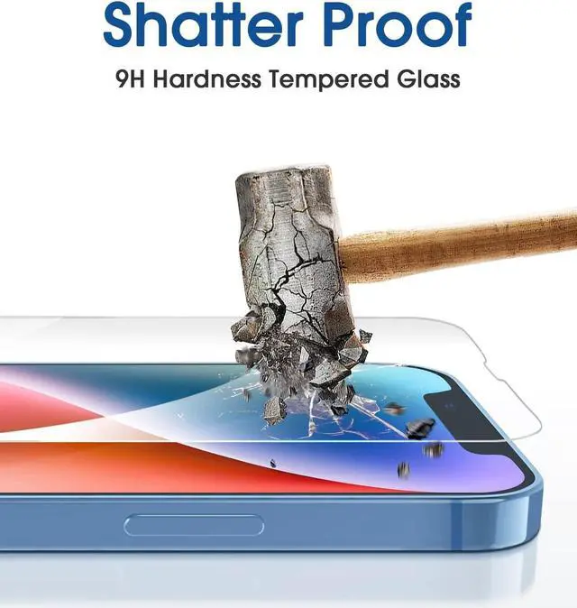 Alt view image 6 of 6 - amFiIm 2 pack Tempered Glass Screen Protector + Camera Lens Protector for iPhone 14 6.1", Easy OneTouch Installation, Auto-alignment, Bubble Free Case Friendly, Anti-Scratch