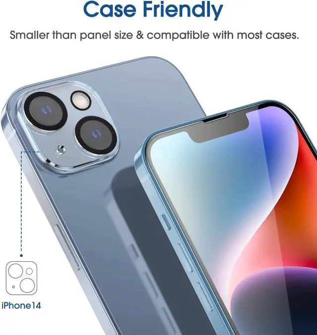 Alt view image 5 of 6 - amFiIm 2 pack Tempered Glass Screen Protector + Camera Lens Protector for iPhone 14 6.1", Easy OneTouch Installation, Auto-alignment, Bubble Free Case Friendly, Anti-Scratch