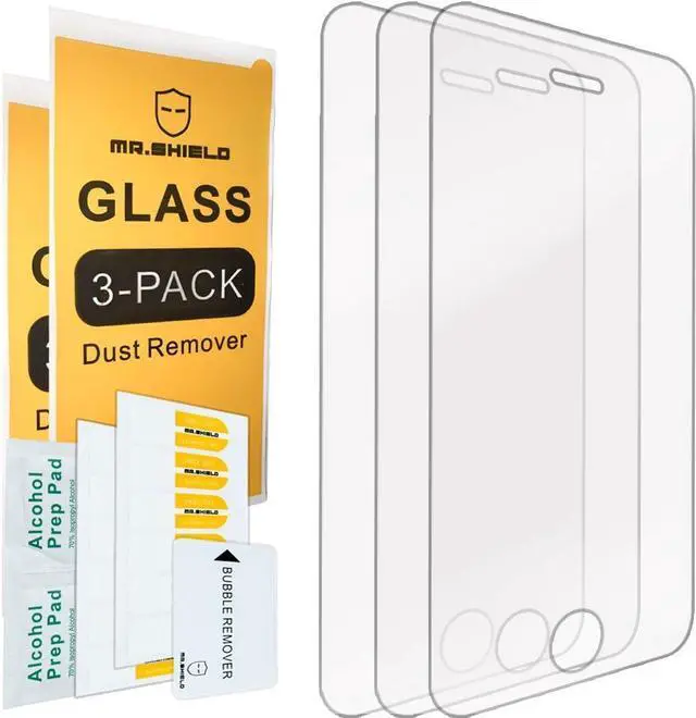 Alt view image 2 of 5 - Mr.Shield [3-PACK] Designed For iPhone 4 / 4S [Tempered Glass] Screen Protector with Lifetime Replacement, Welcome to consult