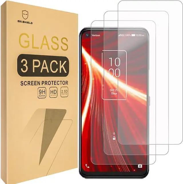Main image of Mr.Shield [3-Pack] Designed For TCL 10 5G UW [Tempered Glass] Screen Protector [Japan Glass With 9H Hardness] with Lifetime Replacement, Welcome to consult