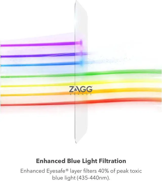 Alt view image 5 of 5 - ZAGG Glass Elite VisionGuard+- Screen Protector - with Blue Light Filter - for iPhone 11 Pro, iPhone Xs, iPhone X - invisibleShield - Impact Protection