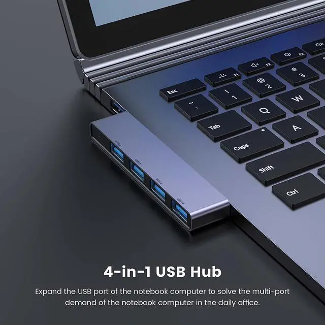 Alt view image 4 of 7 - USB Hub 4-Port USB Splitter(1 * 3.0 Hub 3 * 2.0 Hub) USB Splitter USB Expander for Laptop Windows PC Mac Printer Flash Drive Mobile HDD Notebook PC