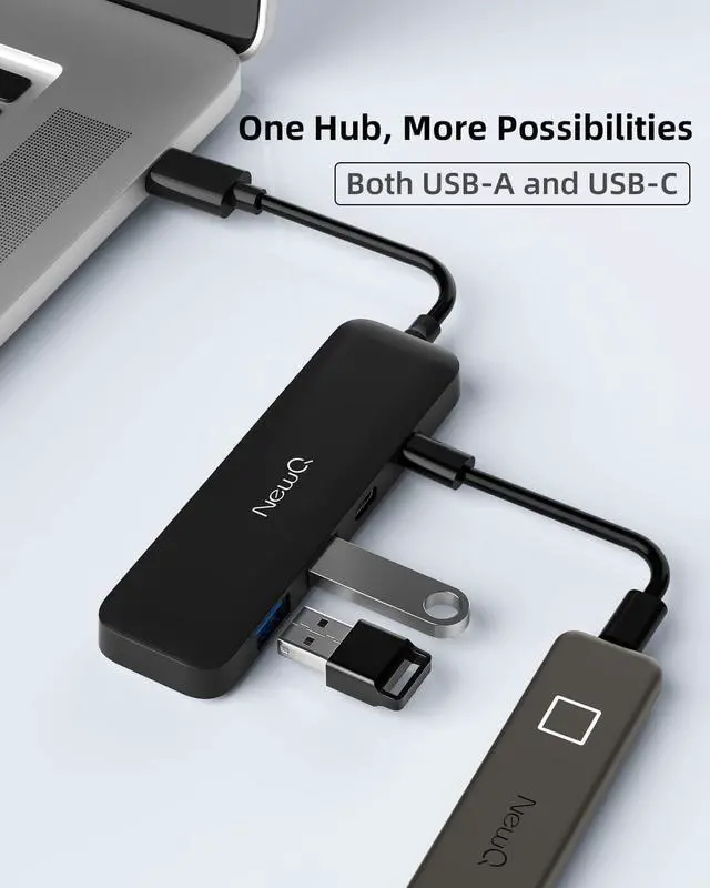 Alt view image 3 of 7 - Dual USB C USB A 3.0 Hub: 4 Ports with 2* USB-C 3.0 and 2* USB-A 3.0 Ultra Slim Portable USB Splitter Adapter for Laptop PS4 Flash Drive HDD Xbox Printer Mouse Keyboard Computer Accessories