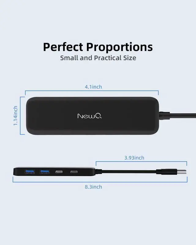 Alt view image 7 of 7 - Dual USB C USB A 3.0 Hub: 4 Ports with 2* USB-C 3.0 and 2* USB-A 3.0 Ultra Slim Portable USB Splitter Adapter for Laptop PS4 Flash Drive HDD Xbox Printer Mouse Keyboard Computer Accessories