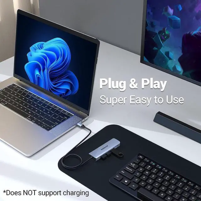 Alt view image 4 of 7 - USB C Hub, 4 10 GBS 3.2 Port USB C Adapter Ultra Slim USB 3.2 Hub Data Hub Extra Light Super Speed USB HUB Adapter for MacBook Pro/Air, iPad Pro/Air, Surface Go, XPS, Pixelbook and More