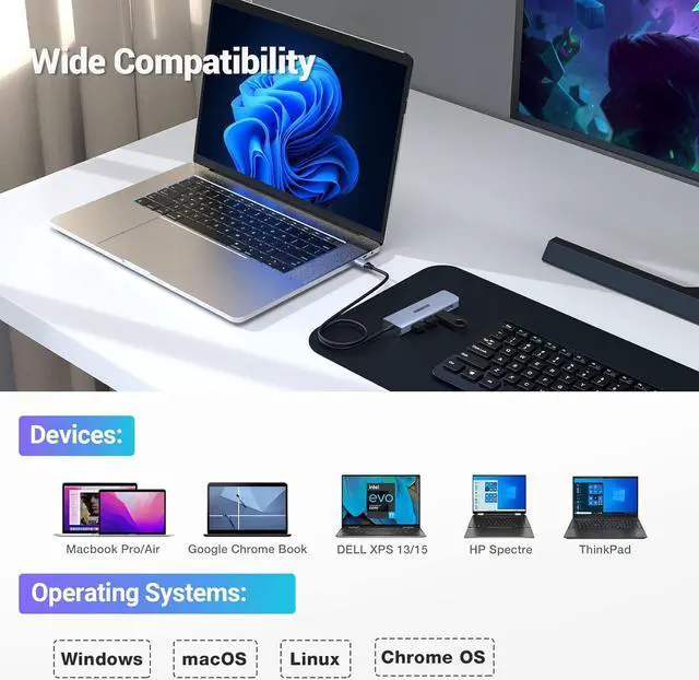 Alt view image 5 of 7 - USB C Hub, 4 10 GBS 3.2 Port USB C Adapter Ultra Slim USB 3.2 Hub Data Hub Extra Light Super Speed USB HUB Adapter for MacBook Pro/Air, iPad Pro/Air, Surface Go, XPS, Pixelbook and More